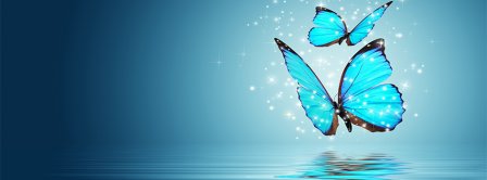 Abstract Artistic Blue Butterfly  Facebook Covers